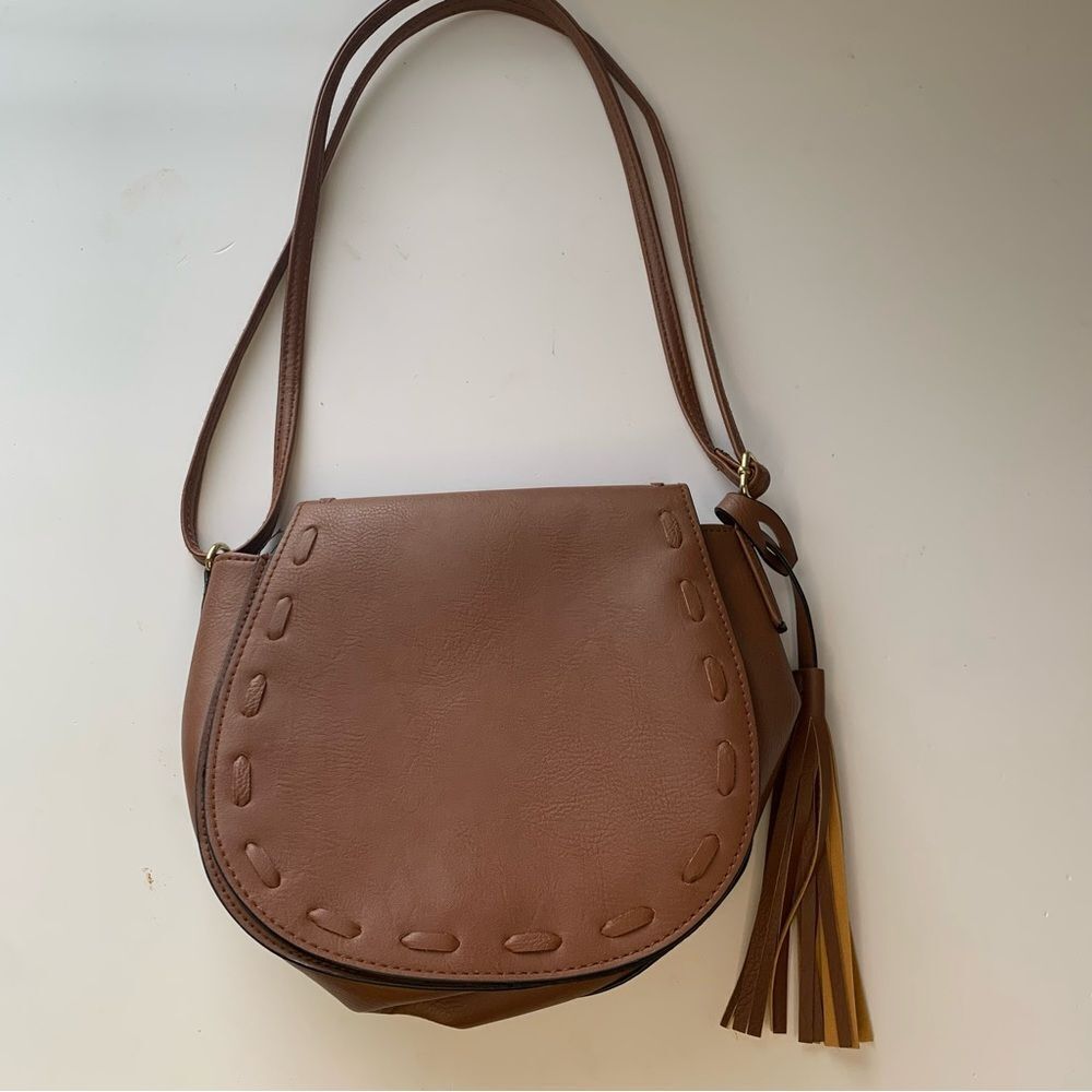 Old Navy Boho Faux Leather Brown Crossbody Bag